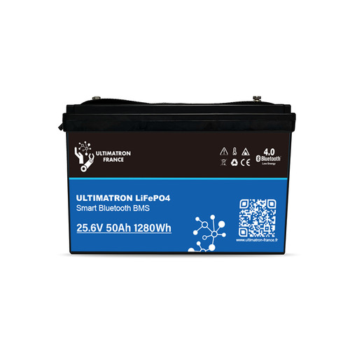 Batterie Lithium ULTIMATRON LiFePO4 Smart BMS 25.6V 50AH - ULTIMATRONFRANCE